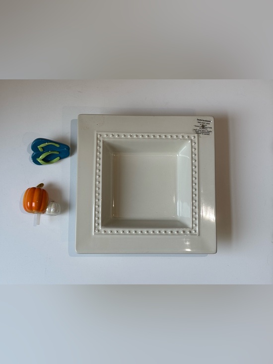 Nora Fleming Other - Nora Fleming Pearl Dot Square Napkin Holder Candy Dish New 2 Minis Weight New